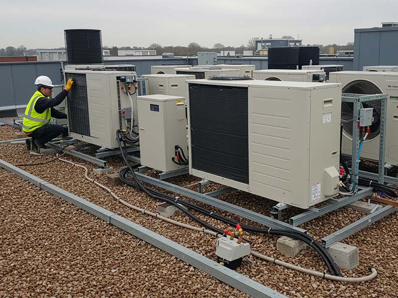 Pompy ciepła i VRF – elektryfikacja systemów HVAC w komercyjnym budownictwie